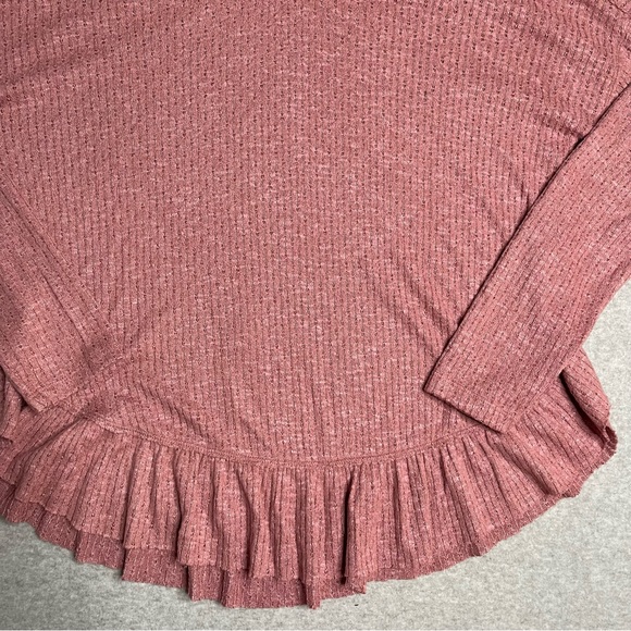 Anthropologie Maeve Top Womens XS Solid Red Cowl Neck Peplum - Picture 7 of 12